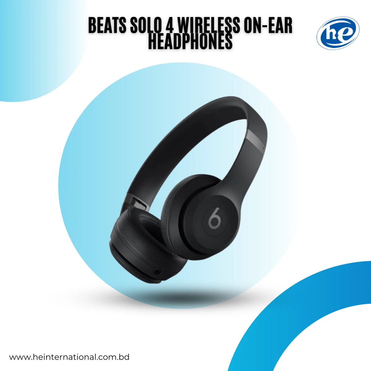 Beats Solo 4 - Wireless Bluetooth On-Ear Headphones, Apple & Android Compatible, Up to 50 Hours of Battery Life - Matte Black