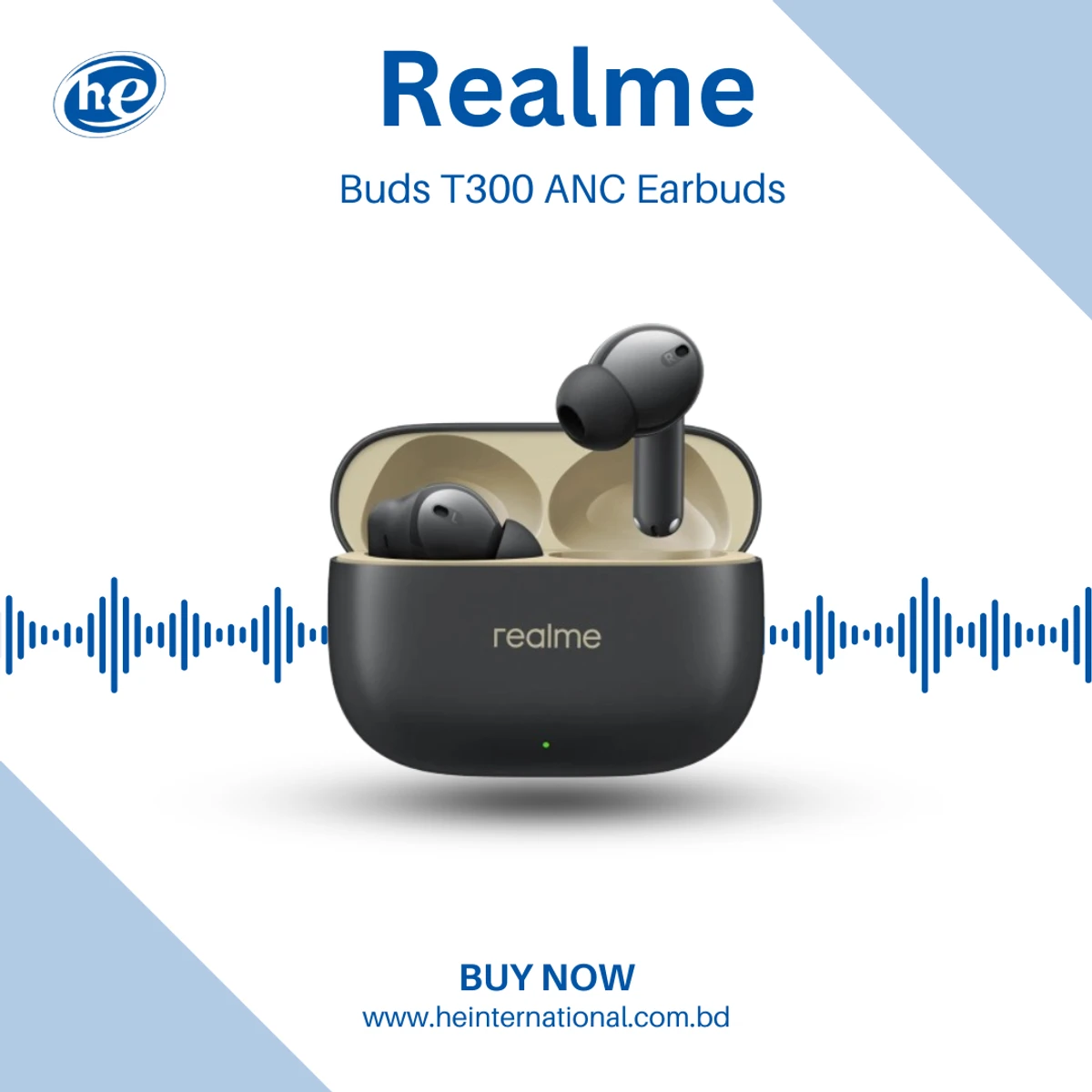 Realme Buds T300 ANC Earbuds ANC Immersive Sound Up to 40 Hour Playtime