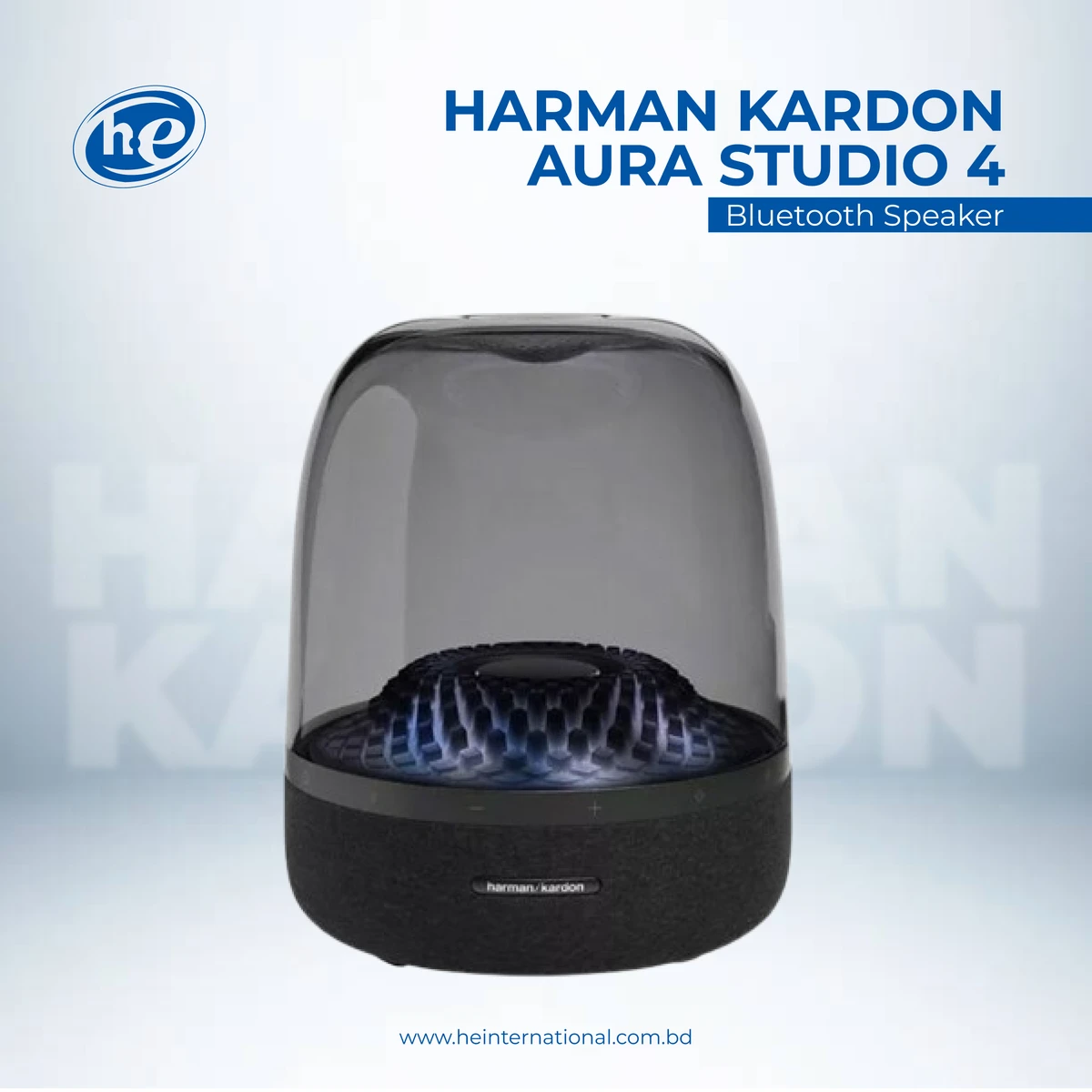 Harman Kardon Aura Studio 4 - Bluetooth Home Speaker - Superior Sound Performance - 5 Diamond-Effect Lighting Themes - Made with Recycled Material