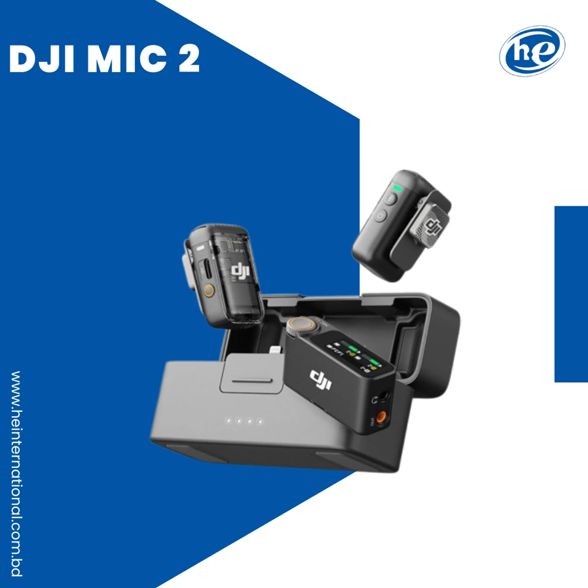 DJI Mic (2 TX + 1 RX + Charging Case) Dual-channel Wireless Microphone